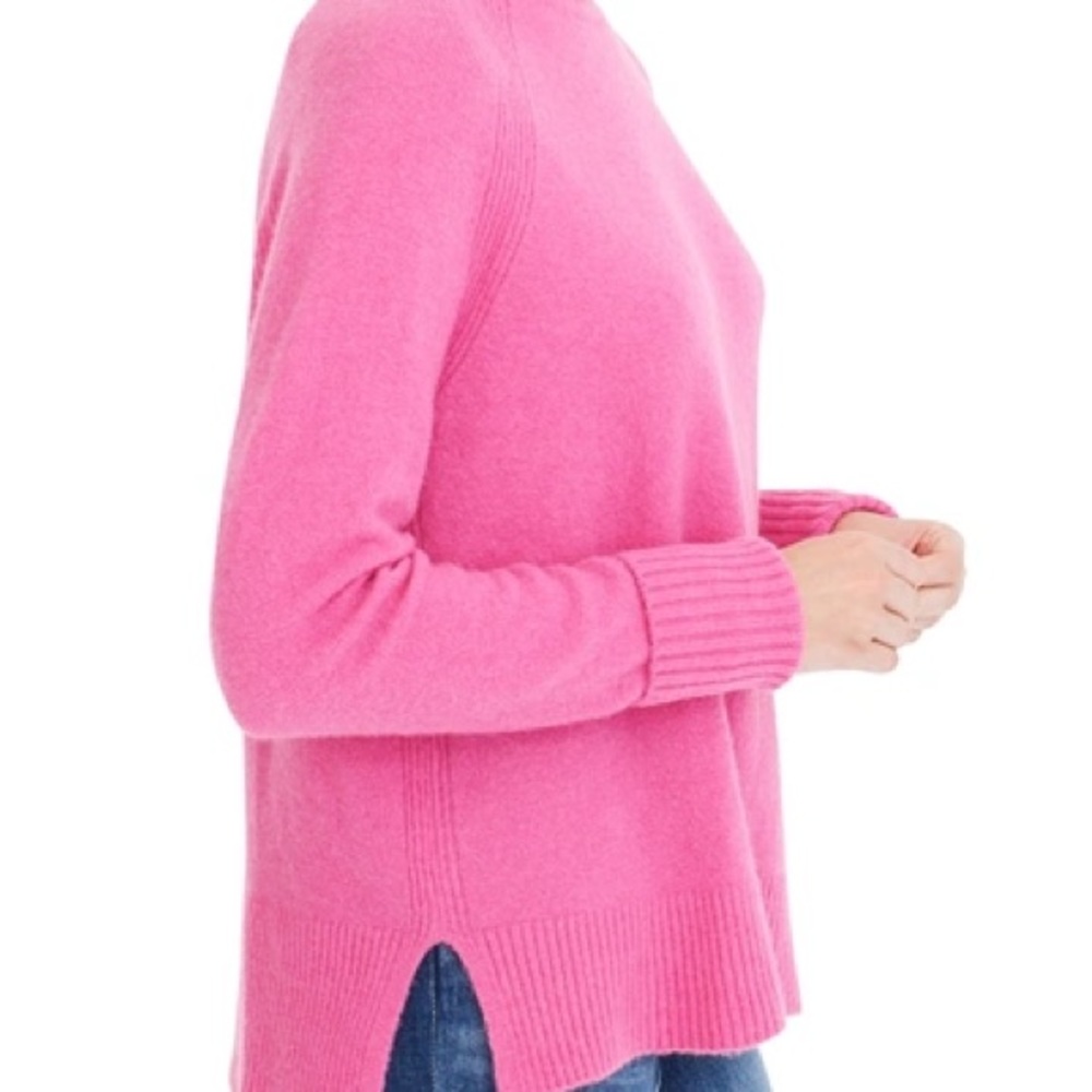 Jcrew Supersoft Side Slit Turtleneck Sweater Merino Wool Size Small - Picture 2 of 5